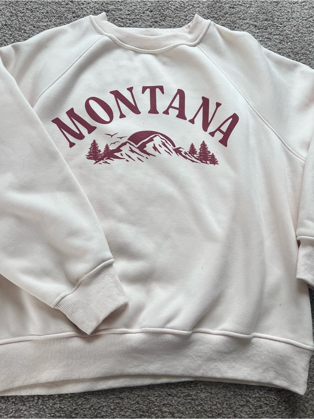 Altar’d State Montana Graphic Cream Sweatshirt Size Medium